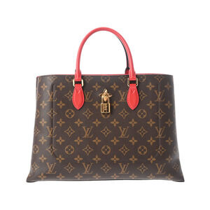 Louis Vuitton Monogram Flower Tote Coquelicot Red Canvas Handbag